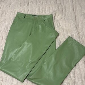 PrettyLittleThing Mint Faux Leather Trousers